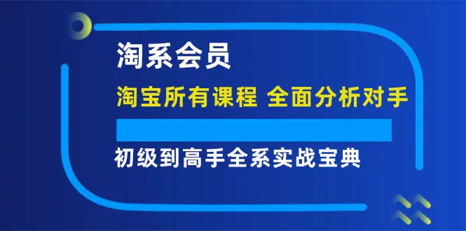 淘系会员【淘宝所有课程，全面分析对手】，初级到高手全系实战宝典-3A资源站